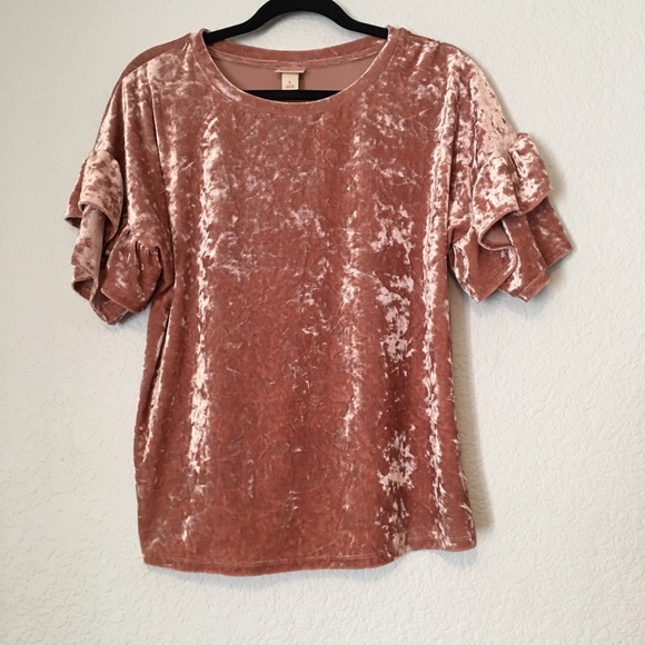 Mossimo Supply Co. Tops - Pink blush velour velvet top